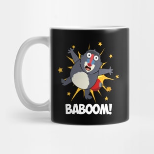 Baboom Funny Exploding Monkey Baboon Pun Mug